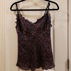 Silk cami tank with lovely details sz 6